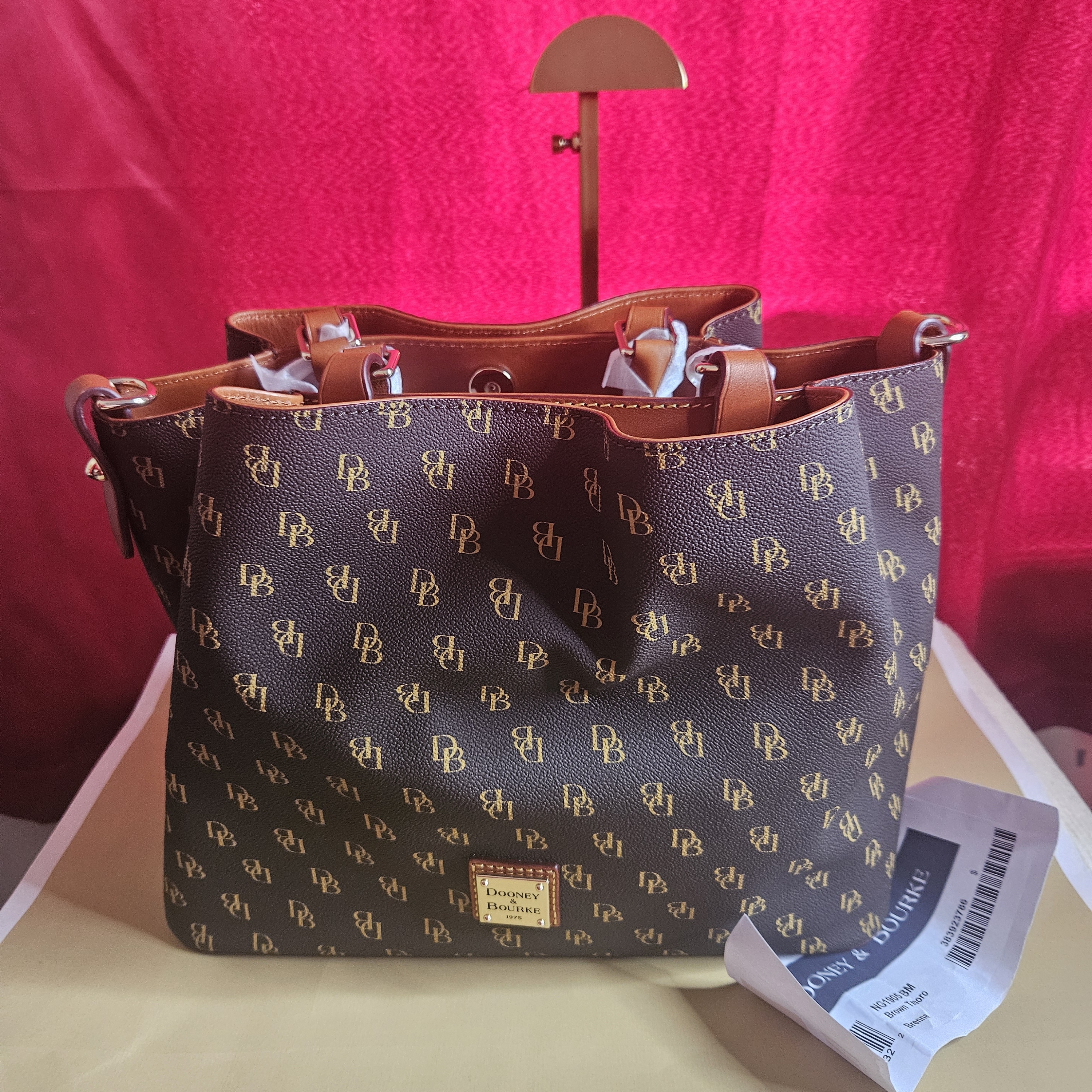 Nwt Dooney & Bourke Gretta Brenna Tote Crossbody Bag Brown Tmoro Ng1905bm
